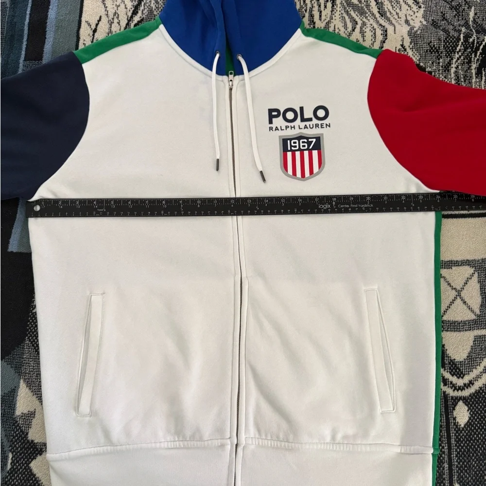 Polo Ralph Lauren Double Knit White/Red/Blue/Green ColorBlock Hoodie & Joggers